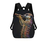 sinyumoney Meerkat Trumpet Mochila Escolar Infantil De 17 Pulgadas, Impresa En 3D, Estilo Casual, Para Niños, Ideal Para Viajes, Como Mochila Escolar O Para Llevar Libros.