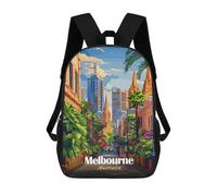 sinyumoney Melbourne Australia Cityscape Illustration Mochila Escolar Para Niñas Y Niños, Mochilas De Gran Capacidad, Mochilas Ligeras Para Niños Y Estudiantes 17inch
