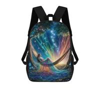 Sinyumoney Melody of Heart Mochila Escolar Impreso En 3D Para Niños Y Niñas Mochila Portátil Para Niños/Estudiantes/Adultos, Stargazing With Rainbow, 17"