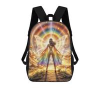 Sinyumoney Melody of Heart Mochila Escolar Impreso En 3D Para Niños Y Niñas Mochila Portátil Para Niños/Estudiantes/Adultos, Radiante Rainbow Goddess, 17"