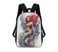 sinyumoney Mermaid Watercolor 17inch Mochila Escolar Impresa En 3D Para Niños, Mochila Escolar Informal De Moda, Mochilas De Viaje Para Niños Y Estudiantes.