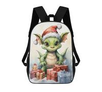 sinyumoney Merry Tiny Dragon Xmas Mochila Infantil, Mochila Escolar Impresa En 3D, Mochila Para Niños Y Niñas, Mochila Escolar Ajustable Para La Escuela Primaria 17inch