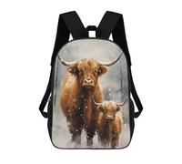 sinyumoney Merry Xmas Cow Family Mochila Escolar Mochila Para Niños Impresa En 3D Mochilas Infantiles Para Niños Y Niñas Mochilas Escolares Mochilas De Viaje Para Niños 17inch