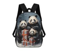 sinyumoney Merry Xmas Panda Family Mochila Escolar De Moda Para Estudiantes, Adecuada Para Niños Y Niñas, Mochila Informal Para Viajes Al Aire Libre, Esencial Para El Día A Día 17inch