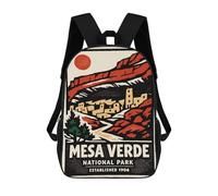 sinyumoney Mesa Verde National Park Vintage Poster Mochila Escolar Infantil Impresa En 3D 17inch Mochilas De Moda Para Niños De Primaria Y Secundaria