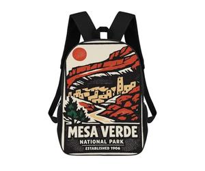 sinyumoney Mesa Verde National Park Vintage Poster Mochila Escolar Infantil Impresa En 3D 17inch Mochilas De Moda Para Niños De Primaria Y Secundaria