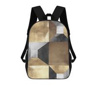 sinyumoney Metal And Gold Art 1 Mochilas Escolares Para La Escuela Secundaria, Preparatoria, Universidad, Viajes Al Campus, Actividades Al Aire Libre Y Deportes 17inch
