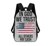 sinyumoney Metal Distressed Funny God Trust Mochila Escolar Infantil Con Impresión 3D, Mochila Escolar Informal Para Niños De Primaria Y Secundaria 17inch