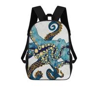 sinyumoney Metallic Octopus VI Mochila Escolar Impresa En 3D 17inch Mochilas De Moda Para Niños, Mochilas Escolares Para Niños De Primaria Y Secundaria