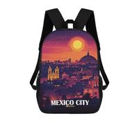 sinyumoney Mexico City Skyline at Sunset Mochila Escolar Para Niñas Y Niños, Mochilas De Gran Capacidad, Mochilas Ligeras Para Niños Y Estudiantes 17inch