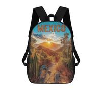 sinyumoney Mexico Landscape at Sunset Travel Poster Mochila Escolar Infantil De 17 Pulgadas Con Estampado 3D De Películas De Anime Para Niños, Mochila De Viaje, Mochila Escolar Infantil