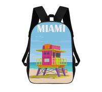 sinyumoney Miami Beach Mochila Escolar Mochila Para Niños Impresa En 3D Mochilas Infantiles Para Niños Y Niñas Mochilas Escolares Mochilas De Viaje Para Niños 17inch