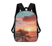 sinyumoney Miami Sunset Palm Trees Mochilas Para Niños Y Estudiantes, Mochilas Escolares Impresas En 3D, Mochilas Para Estudiantes De Primaria Y Secundaria Para Niños Y Niñas 17inch