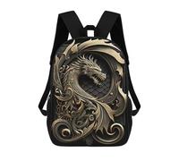 sinyumoney Mighty Dragon Art Deco Mochila Escolar Infantil De 17 Pulgadas Con Estampado 3D De Películas De Anime Para Niños, Mochila De Viaje, Mochila Escolar Infantil