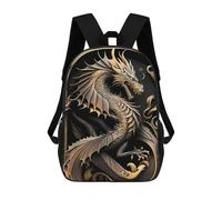 sinyumoney Mighty Golden Dragon Mochila Escolar Infantil Impresa En 3D 17inch Mochilas De Moda Para Niños De Primaria Y Secundaria