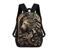 sinyumoney Mighty Golden Lion Mochila Escolar Impresa En 3D 17inch Mochila Escolar Infantil Mochilas De Viaje Mochila Informal De Moda Para Niños Y Estudiantes