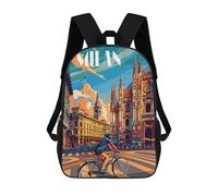 sinyumoney Milan Streets Mochila Escolar Grande Para Niños - Perfecta Para Viajes, Trabajo Y Uso Diario 17inch