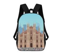 sinyumoney Milan Travel Print Mochilas Para Niños Mochila Escolar Mochila Escolar Impresa En 3D Para Niños Estudiantes De Primaria Y Secundaria 17inch
