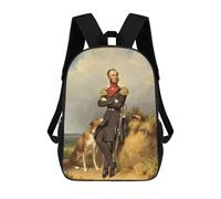 sinyumoney Military Portrait with Dog Mochila Escolar Infantil Impresa En 3D Para Niños, Mochilas De Viaje De Alta Capacidad, Bolsas Para Libros, Mochila Escolar Infantil 17inch