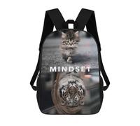 sinyumoney Mindset From Kitten to Tiger Mochila Infantil Para Niñas, Mochila Escolar 3D, Mochila Para Niños Pequeños, Mochila Informal De Día, Mochila Escolar De Moda 17inch