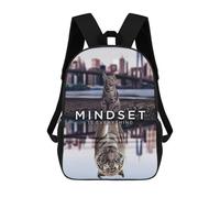 sinyumoney Mindset Is Everything Cat Mochilas Para Niños 17inch Mochila Escolar Mochila Escolar Impresa En 3D Para Niños De Primaria Y Secundaria