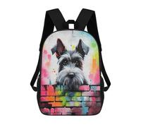 sinyumoney Miniature Schnauzer Bricks Mochila Escolar Impresa En 3D Mochila Escolar De Moda Para Niños Mochilas Para Niños Estudiantes De Secundaria 17inch