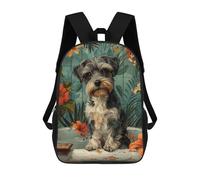 sinyumoney Miniature Schnauzer Dog in Bathtub Mochilas Escolares Para Niños Y Niñas, Mochilas Deportivas Informales Para Primaria, Mochilas De Gran Capacidad Para Libros 17inch