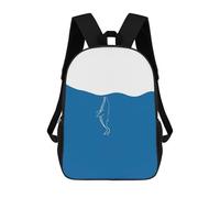 sinyumoney Minimalist Whale in Blue Ocean Mochila Escolar Para Niñas Y Niños, Mochilas De Gran Capacidad, Mochilas Ligeras Para Niños Y Estudiantes 17inch