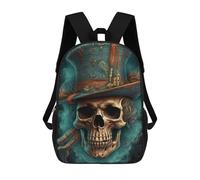 sinyumoney Mister Skull Hat Mochilas Mochilas Infantiles Mochila Escolar Mochila Escolar Infantil Impresa En 3D Mochilas De Viaje De Moda Para Niños De Primaria Y Secundaria 17inch