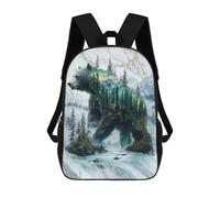 sinyumoney Misty Mountain Bear Mochilas Escolares Para Ordenador Para El Colegio/trabajo/viajes Para Niñas, Niños Y Adolescentes 17inch