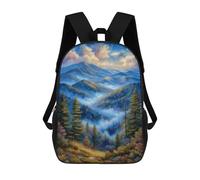 sinyumoney Misty Mountain Landscape Painting Mochila Escolar Para Institutos Y Colegios Informales Para Acampar, Aventuras Al Aire Libre Y Viajes Diarios 17inch