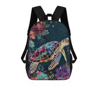 sinyumoney Mixed Media Sea Turtle Mochila Infantil Para Niñas, Mochila Escolar 3D, Mochila Para Niños Pequeños, Mochila Informal De Día, Mochila Escolar De Moda 17inch