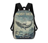 sinyumoney Moby Dick Book Cover Mochila Escolar Mochilas Escolares Para Niñas Y Niños Mochila Con Bolsillo Mochila Escolar De Moda Para Niños 17inch