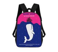 sinyumoney Moby Dick Minimalist Book Cover Mochila Escolar Para Niñas 17inch Mochila Informal Ligera Para Niños Y Niñas, Ideal Para Estudiantes De Secundaria