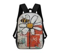 sinyumoney Mochila 17inch Impresa En 3D Abstract Bee on Flower Art Print Mochilas Escolares Ligeras De Viaje Para Niños Y Niñas, Ideales Para Estudiantes De Secundaria.