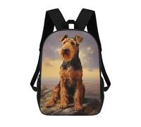sinyumoney Mochila 17inch Impresa En 3D Airedale Terrier Portrait Mochilas Escolares Ligeras De Viaje Para Niños Y Niñas, Ideales Para Estudiantes De Secundaria.