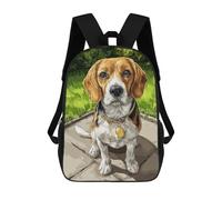 sinyumoney Mochila 17inch Impresa En 3D Beagle Dog Portrait Mochilas Escolares Ligeras De Viaje Para Niños Y Niñas, Ideales Para Estudiantes De Secundaria.