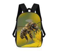 sinyumoney Mochila 17inch Impresa En 3D Bee on Yellow Flower Mochilas Escolares Ligeras De Viaje Para Niños Y Niñas, Ideales Para Estudiantes De Secundaria.
