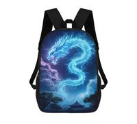 sinyumoney Mochila 17inch Impresa En 3D Blue Dragon in The Sky Mochilas Escolares Ligeras De Viaje Para Niños Y Niñas, Ideales Para Estudiantes De Secundaria.