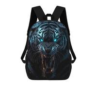 sinyumoney Mochila 17inch Impresa En 3D Blue-Eyed Tiger Roar Mochilas Escolares Ligeras De Viaje Para Niños Y Niñas, Ideales Para Estudiantes De Secundaria.