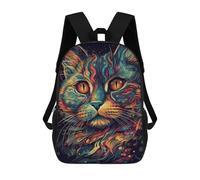 sinyumoney Mochila 17inch Impresa En 3D Cat Art Print-4 Mochilas Escolares Ligeras De Viaje Para Niños Y Niñas, Ideales Para Estudiantes De Secundaria.