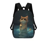 sinyumoney Mochila 17inch Impresa En 3D Cat Swimming Mochilas Escolares Ligeras De Viaje Para Niños Y Niñas, Ideales Para Estudiantes De Secundaria.