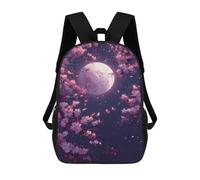sinyumoney Mochila 17inch Impresa En 3D Cherry Blossom Moon Night-9 Mochilas Escolares Ligeras De Viaje Para Niños Y Niñas, Ideales Para Estudiantes De Secundaria.