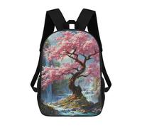 sinyumoney Mochila 17inch Impresa En 3D Cherry Blossom Waterfall Landscape-1 Mochilas Escolares Ligeras De Viaje Para Niños Y Niñas, Ideales Para Estudiantes De Secundaria.