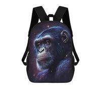 sinyumoney Mochila 17inch Impresa En 3D Chimpanzee Portrait Artwork Mochilas Escolares Ligeras De Viaje Para Niños Y Niñas, Ideales Para Estudiantes De Secundaria.