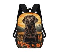 sinyumoney Mochila 17inch Impresa En 3D Chocolate Labrador in Mountain Landscape Mochilas Escolares Ligeras De Viaje Para Niños Y Niñas, Ideales Para Estudiantes De Secundaria.