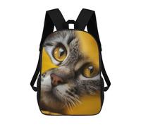 sinyumoney Mochila 17inch Impresa En 3D Close-up of A Tabby Cats Face Mochilas Escolares Ligeras De Viaje Para Niños Y Niñas, Ideales Para Estudiantes De Secundaria.