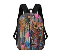 sinyumoney Mochila 17inch Impresa En 3D Colorful Abstract Owl Art Print Mochilas Escolares Ligeras De Viaje Para Niños Y Niñas, Ideales Para Estudiantes De Secundaria.