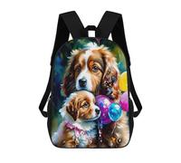 sinyumoney Mochila 17inch Impresa En 3D Colorful Balloons with Cute Puppies Mochilas Escolares Ligeras De Viaje Para Niños Y Niñas, Ideales Para Estudiantes De Secundaria.