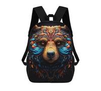 sinyumoney Mochila 17inch Impresa En 3D Colorful Bear Mandala Art Print Mochilas Escolares Ligeras De Viaje Para Niños Y Niñas, Ideales Para Estudiantes De Secundaria.